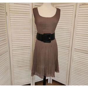 Veeca Taupe Pleated Dress Size S